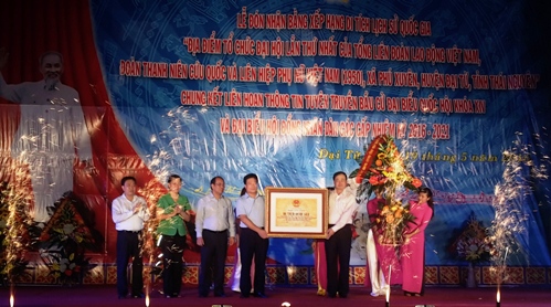 Địa điểm tổ chức Đại hội lần thứ nhất của Đoàn TNCS Hồ Chí Minh đón nhận Bằng xếp hạng Di tích lịch sử quốc gia